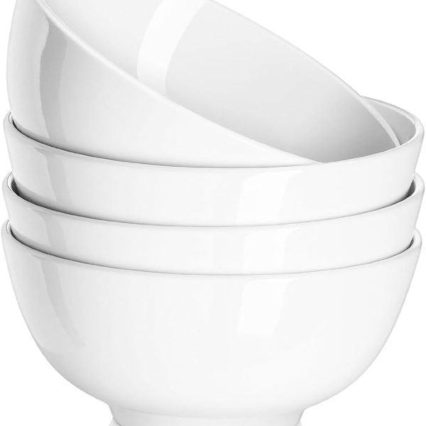 22 oz white ceramic bowl set (4 pieces)